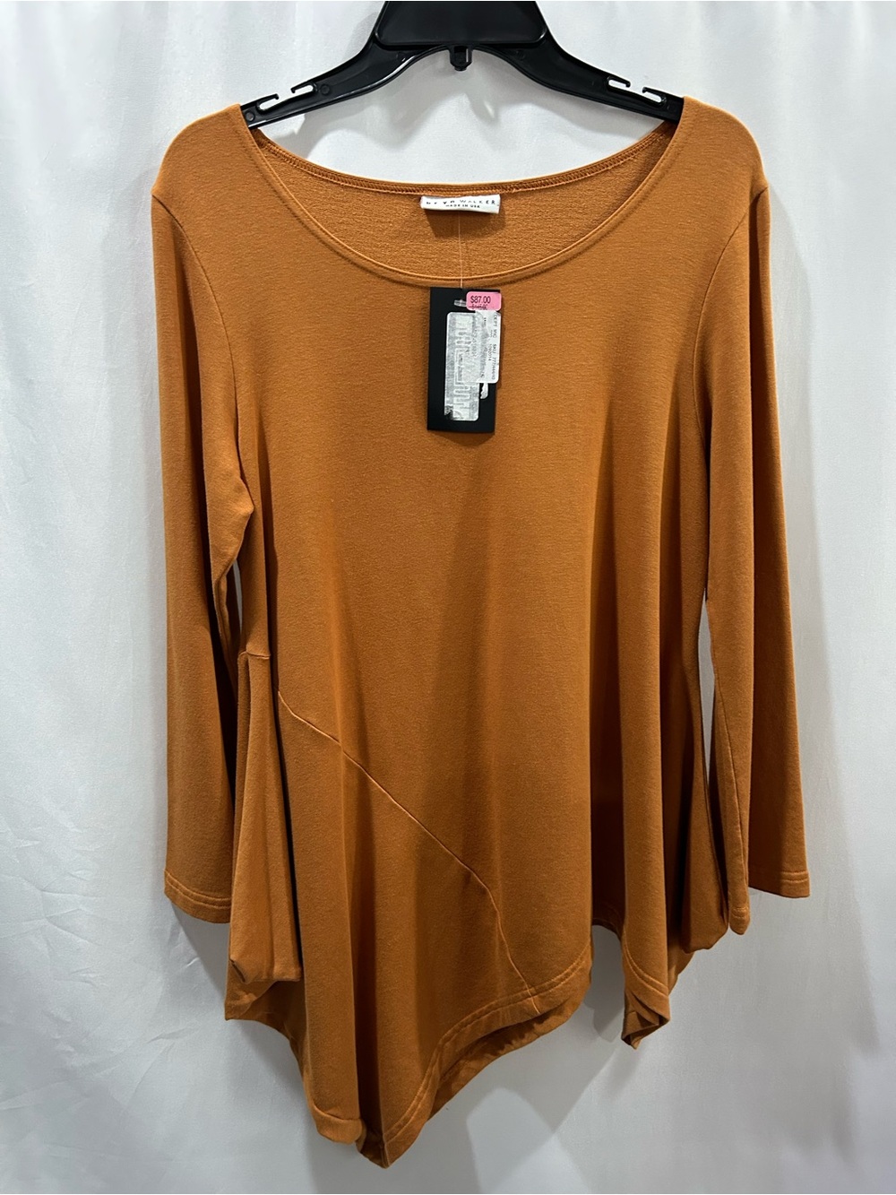 bryn Walker Asymmetrical Long-Sleeve Tunic in Nutmeg brown